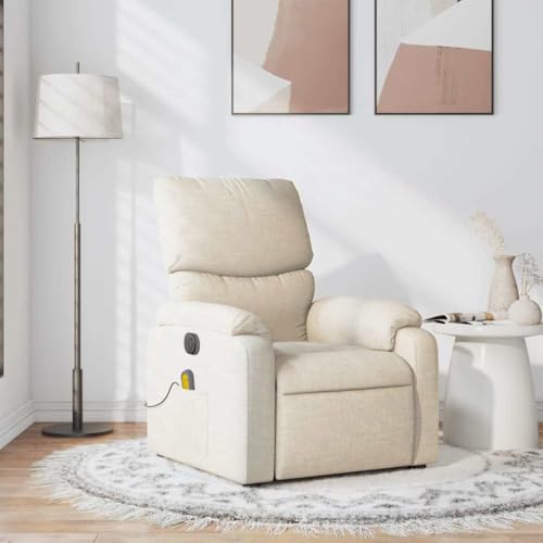 YITHOPI Massagesessel Creme Stoff Bürosessel Schlafzimmerstuhl für Wohnzimmer Küche von YITHOPI