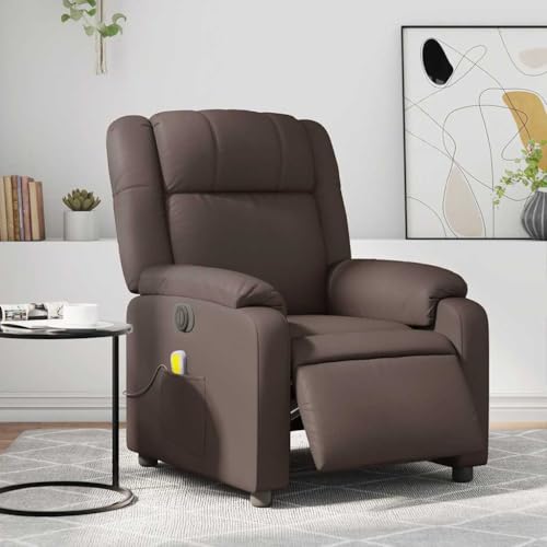 YITHOPI Massagesessel Elektrisch Braun Kunstleder Küchenstuhl Schlafzimmerstuhl für Wohnzimmer Schlafzimmer von YITHOPI