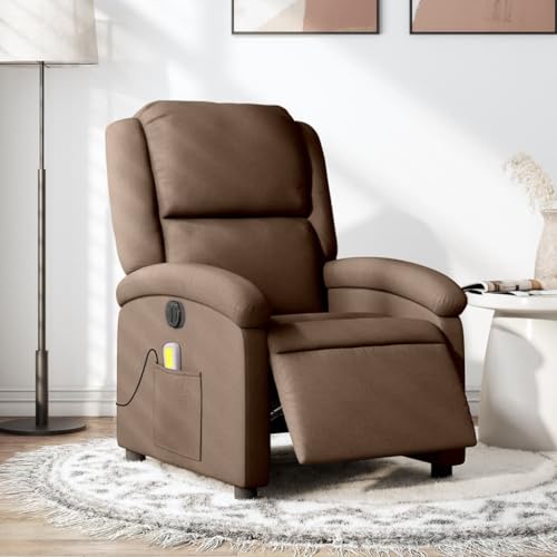 YITHOPI Massagesessel Elektrisch Braun Stoff Schlafzimmerstuhl Wartezimmerstuhl für Wohnzimmer Hotel von YITHOPI