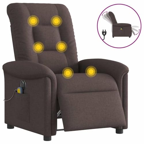 YITHOPI Massagesessel Elektrisch Dunkelbraun Stoff Bürostuhl Schlafzimmerstuhl für Schlafzimmer Küche von YITHOPI