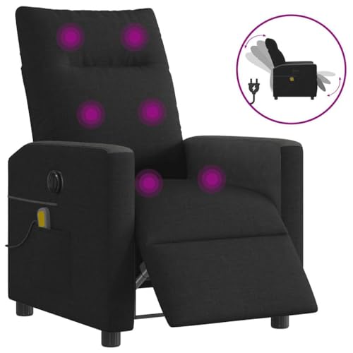YITHOPI Massagesessel Elektrisch Schwarz Stoff Wohnzimmersessel Wartezimmersessel für Wohnzimmer Küche von YITHOPI