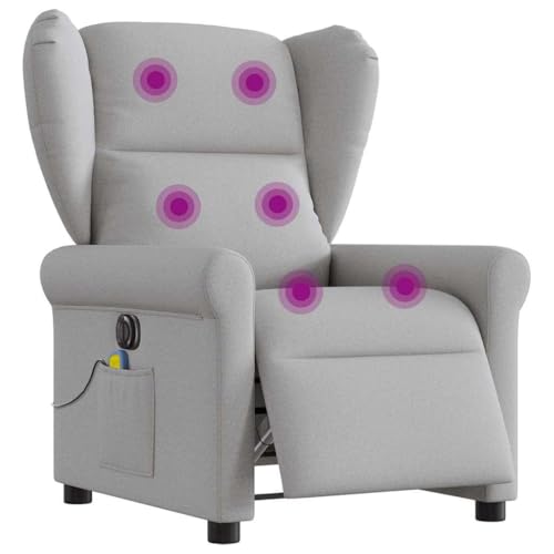 YITHOPI Massagesessel Elektrisch Wolkengrau Stoff Wartezimmerstuhl Lesesessel für Schlafzimmer Küche von YITHOPI
