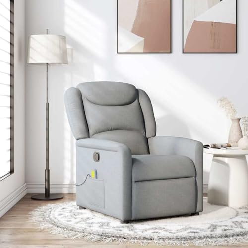 YITHOPI Massagesessel Hellgrau Stoff Bürosessel Stuhl für Schlafzimmer Küche von YITHOPI