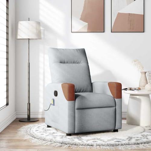 YITHOPI Massagesessel Hellgrau Stoff Wohnzimmersessel Schlafzimmerstuhl für Wohnzimmer Schlafzimmer von YITHOPI