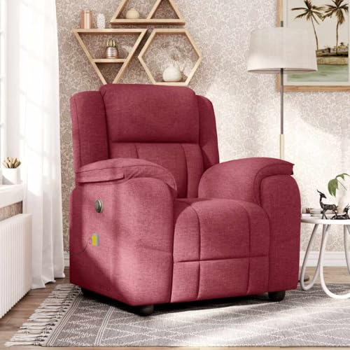 YITHOPI Massagesessel Weinrot Stoff Wohnzimmersessel Bürosessel für Wohnzimmer Schlafzimmer von YITHOPI