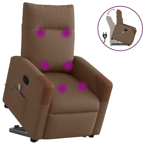 YITHOPI Massagesessel mit Aufstehhilfe Braun Stoff Stuhl Wohnzimmerstuhl für Küche Hotel von YITHOPI