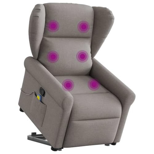 YITHOPI Massagesessel mit Aufstehhilfe Taupe Stoff Lesesessel Küchenstuhl für Hotel Schlafzimmer von YITHOPI