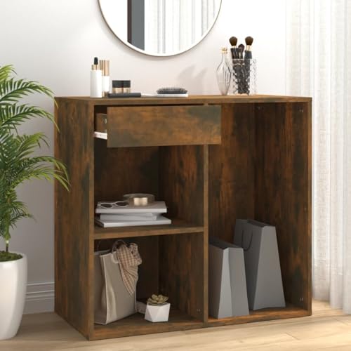 YITHOPI Mehrzweckschrank Sideboard Küche Beistellschrank Kosmetikschrank Räuchereiche 80x40x75 cm Holzwerkstoff von YITHOPI