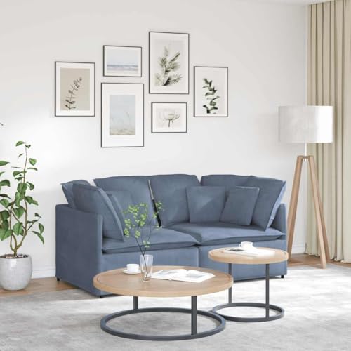 YITHOPI Modulares Sofa mit Kissen Cordstoff Blau Bürosofas Schlafzimmersofas für Wohnzimmer von YITHOPI