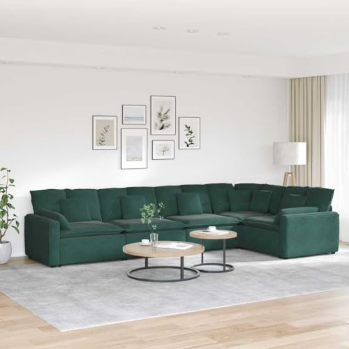 YITHOPI Modulares Sofa mit Kissen Samt Dunkelgrün Schlafzimmersofas Bürosofas für Gästehaus YITHOPI Modulares Sofa mit Kissen Samt Dunkelgrün Schlafzimmersofas Bürosofas für Gästehaus von YITHOPI