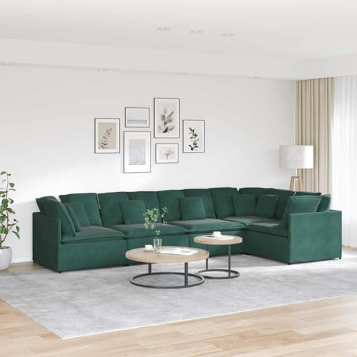 YITHOPI Modulares Sofa mit Kissen Samt Dunkelgrün Wohnzimmersofa Multifunktionales Sofa für Hotel YITHOPI Modulares Sofa mit Kissen Samt Dunkelgrün Wohnzimmersofa Multifunktionales Sofa für Hotel von YITHOPI
