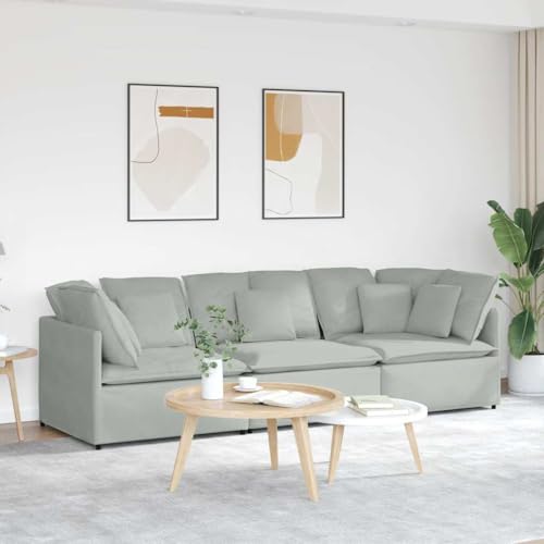 YITHOPI Modulares Sofa mit Kissen Samt Hellgrau Wohnzimmersofa Wohnzimmersofas für Schlafzimmer YITHOPI Modulares Sofa mit Kissen Samt Hellgrau Wohnzimmersofa Wohnzimmersofas für Schlafzimmer von YITHOPI