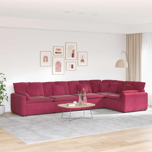 YITHOPI Modulares Sofa mit Kissen Samt Weinrot Wohnzimmersofas Schlafzimmersofas für Büro YITHOPI Modulares Sofa mit Kissen Samt Weinrot Wohnzimmersofas Schlafzimmersofas für Büro von YITHOPI