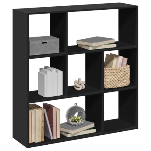 YITHOPI Raumteiler-Bücherregal Schwarz Multifunktionales Bücherregal für Schlafzimmer 102x29x103,5 cm Holzwerkstoff von YITHOPI
