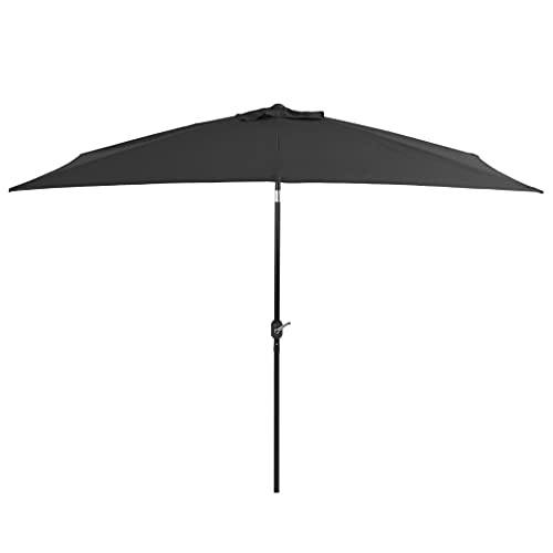 YITHOPI Rechteckiger Sonnenschirm für Balkon oder Terrasse – Knickbar – Kippbar, mit Schwenkarmschalter, 300 x 200 cm Anthrazit von YITHOPI