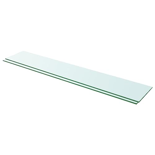 YITHOPI Regalböden 2 STK. Glas Transparent Hängeregal Regal für Deko für Schlafzimmer Büro 110x20 cm von YITHOPI