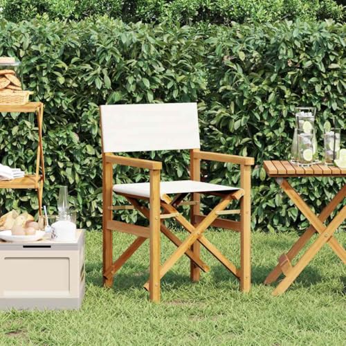 YITHOPI Regiestuhl Klappbar Creme Massivholz Teak Freizeitstühle Outdoor-Stühle für Schwimmbäder YITHOPI Regiestuhl Klappbar Creme Massivholz Teak Freizeitstühle Outdoor-Stühle für Schwimmbäder von YITHOPI