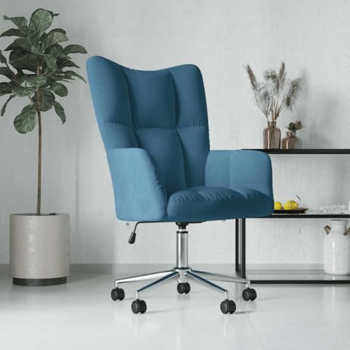 YITHOPI Relaxsessel Blau Samt Bürostuhl Bürosessel für Büro Wohnzimmer von YITHOPI