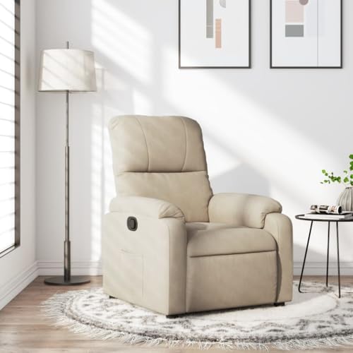 YITHOPI Relaxsessel Creme Mikrofasergewebe Wartezimmersessel Wohnzimmerstuhl für Schlafzimmer Küche von YITHOPI