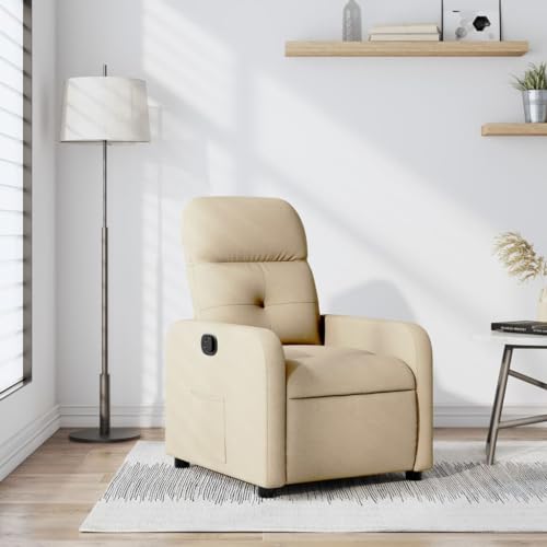 YITHOPI Relaxsessel Creme Stoff Lesesessel Stuhl für Büro Hotel von YITHOPI