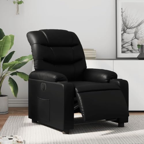 YITHOPI Relaxsessel Elektrisch Schwarz Kunstleder Küchenstuhl Wohnzimmersessel für Schlafzimmer Wohnzimmer von YITHOPI