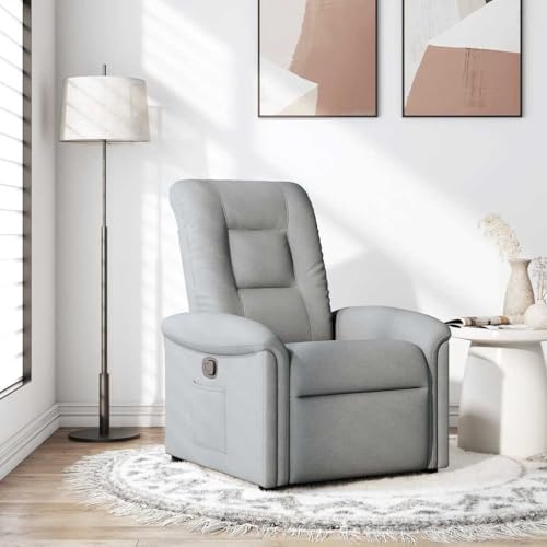 YITHOPI Relaxsessel Hellgrau Stoff Schlafzimmerstuhl Küchenstuhl für Wohnzimmer Schlafzimmer von YITHOPI