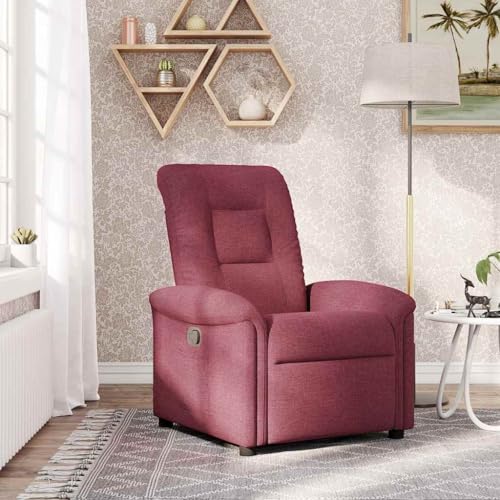 YITHOPI Relaxsessel Weinrot Stoff Bürostuhl Bürosessel für Wohnzimmer Schlafzimmer von YITHOPI