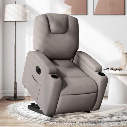 YITHOPI Relaxsessel mit Aufstehhilfe Elektrisch Taupe Stoff Sitzmöbel Küchenstuhl für Büro Schlafzimmer von YITHOPI