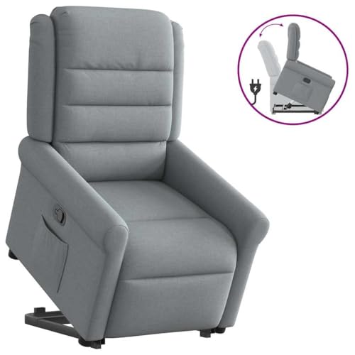YITHOPI Relaxsessel mit Aufstehhilfe Hellgrau Stoff Wartezimmersessel Wohnzimmersessel für Schlafzimmer Büro von YITHOPI