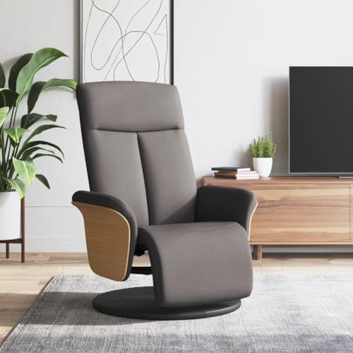 YITHOPI Relaxsessel mit Fußteil Taupe Stoff Bürostuhl Lesesessel für Küche Schlafzimmer von YITHOPI