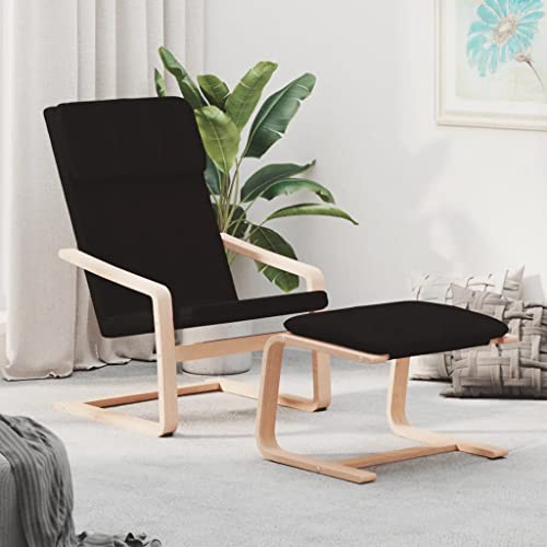 YITHOPI Relaxsessel mit Hocker Schwarz Stoff Bürosessel Schlafzimmerstuhl für Wohnzimmer Küche YITHOPI Relaxsessel mit Hocker Schwarz Stoff Bürosessel Schlafzimmerstuhl für Wohnzimmer Küche von YITHOPI