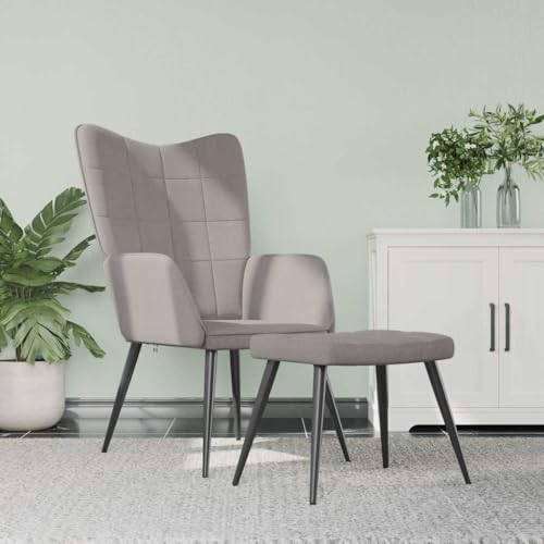 YITHOPI Relaxsessel mit Hocker Taupe Stoff Wartezimmersessel Wohnzimmerstuhl für Küche Schlafzimmer YITHOPI Relaxsessel mit Hocker Taupe Stoff Wartezimmersessel Wohnzimmerstuhl für Küche Schlafzimmer von YITHOPI