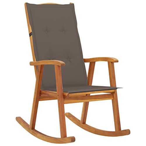 YITHOPI Schaukelstuhl mit Auflagen Massivholz Akazie Balkonstühle Terrassenstühle für Innenhöfe von YITHOPI