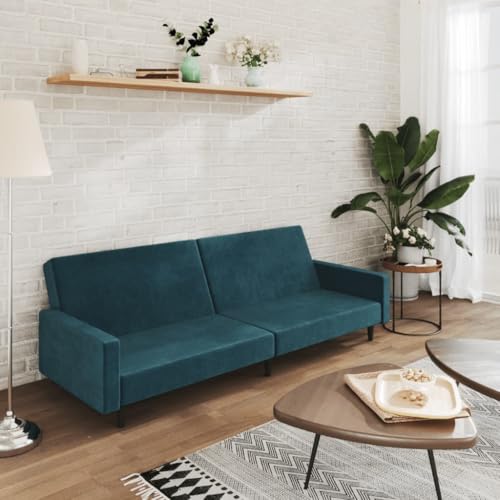 YITHOPI Schlafsofa 2-Sitzer Blau Samt Bürosofas Wohnzimmersofa für Gästehaus YITHOPI Schlafsofa 2-Sitzer Blau Samt Bürosofas Wohnzimmersofa für Gästehaus von YITHOPI