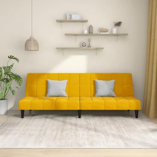 YITHOPI Schlafsofa 2-Sitzer Gelb Samt Schlafzimmersofas Wohnzimmersofas für Wohnzimmer von YITHOPI