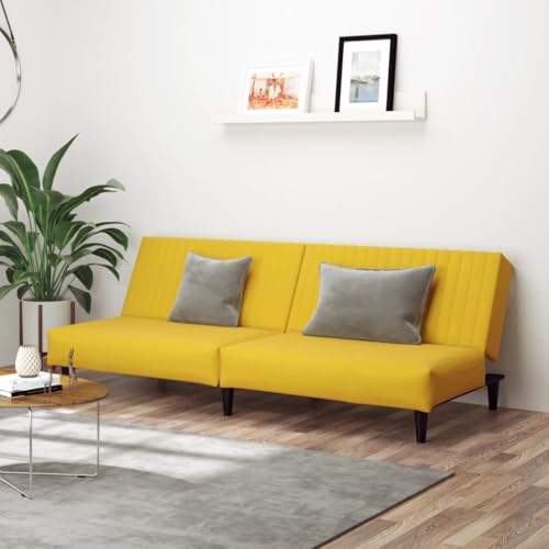 YITHOPI Schlafsofa 2-Sitzer Gelb Samt Wohnzimmersofa Multifunktionales Sofa für Hotel YITHOPI Schlafsofa 2-Sitzer Gelb Samt Wohnzimmersofa Multifunktionales Sofa für Hotel von YITHOPI