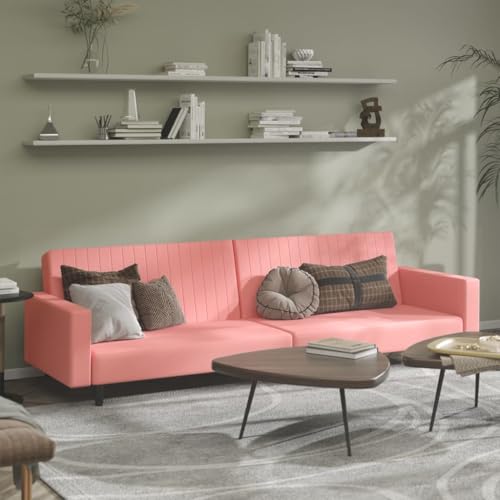 YITHOPI Schlafsofa 2-Sitzer Rosa Samt Wohnzimmersofa Multifunktionales Sofa für zweites Schlafzimmer YITHOPI Schlafsofa 2-Sitzer Rosa Samt Wohnzimmersofa Multifunktionales Sofa für zweites Schlafzimmer von YITHOPI