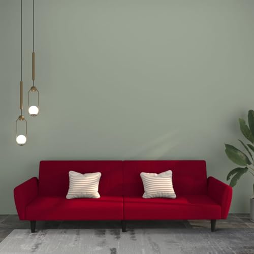 YITHOPI Schlafsofa 2-Sitzer Weinrot Samt Bürosofas Wohnzimmersofa für Hotel YITHOPI Schlafsofa 2-Sitzer Weinrot Samt Bürosofas Wohnzimmersofa für Hotel von YITHOPI