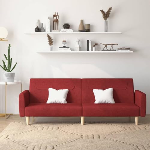 YITHOPI Schlafsofa 2-Sitzer Weinrot Stoff Multifunktionales Sofa Wohnzimmersofas für Gästehaus von YITHOPI