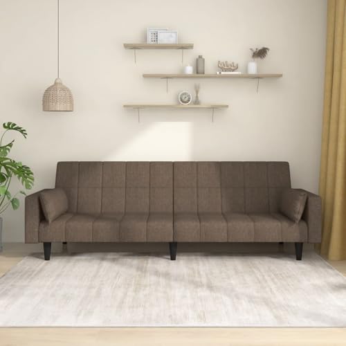 YITHOPI Schlafsofa 2-Sitzer mit 2 Kissen Taupe Stoff Schlafzimmersofas Wohnzimmersofa für Wohnzimmer YITHOPI Schlafsofa 2-Sitzer mit 2 Kissen Taupe Stoff Schlafzimmersofas Wohnzimmersofa für Wohnzimmer von YITHOPI