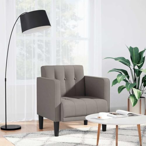 YITHOPI Sessel mit Armlehnen Taupe Sitzmöbel Küchenstuhl für Schlafzimmer Wohnzimmer 53 cm Stoff von YITHOPI