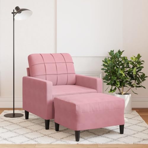 YITHOPI Sessel mit Hocker Rosa Wohnzimmersofa Schlafzimmersofas für Schlafzimmer 60 cm Samt YITHOPI Sessel mit Hocker Rosa Wohnzimmersofa Schlafzimmersofas für Schlafzimmer 60 cm Samt von YITHOPI