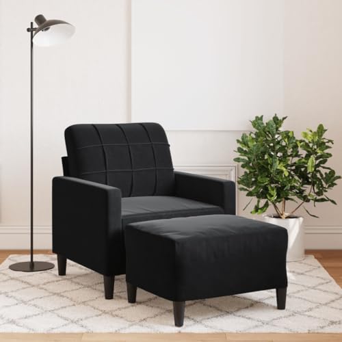 YITHOPI Sessel mit Hocker Schwarz Wohnzimmersofa Bürosofas für Gästehaus 60 cm Samt YITHOPI Sessel mit Hocker Schwarz Wohnzimmersofa Bürosofas für Gästehaus 60 cm Samt von YITHOPI
