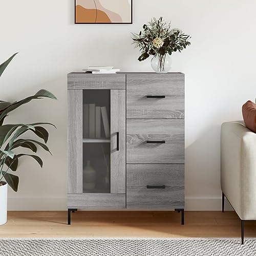 YITHOPI Sideboard Grau Sonoma Aufbewahrungsmöbel für Küche Diele 69,5x34x90 cm Holzwerkstoff von YITHOPI