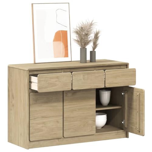 YITHOPI Sideboard SAUDA Eiche-Optik Wohnzimmerschränke für Schlafzimmer Diele 114x43x75,5 cm Kiefernholz YITHOPI Sideboard SAUDA Eiche-Optik Wohnzimmerschränke für Schlafzimmer Diele 114x43x75,5 cm Kiefernholz von YITHOPI