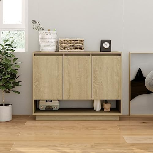 YITHOPI Sideboard Sonoma-Eiche Aufbewahrungsmöbel für Wohnzimmer Schlafzimmer 97x31x75 cm Holzwerkstoff YITHOPI Sideboard Sonoma-Eiche Aufbewahrungsmöbel für Wohnzimmer Schlafzimmer 97x31x75 cm Holzwerkstoff von YITHOPI