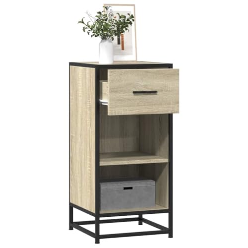 YITHOPI Sideboard Sonoma-Eiche Wohnzimmermöbel für Diele Wohnzimmer 35,5x35x76 cm Holzwerkstoff und Metall von YITHOPI