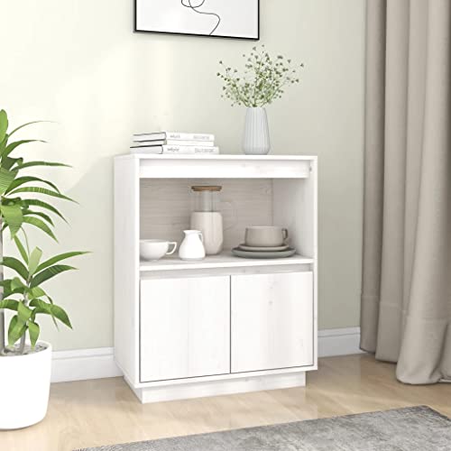 YITHOPI Sideboard Weiß Wohnzimmermöbel für Schlafzimmer Wohnzimmer 60x34x75 cm Massivholz Kiefer YITHOPI Sideboard Weiß Wohnzimmermöbel für Schlafzimmer Wohnzimmer 60x34x75 cm Massivholz Kiefer von YITHOPI