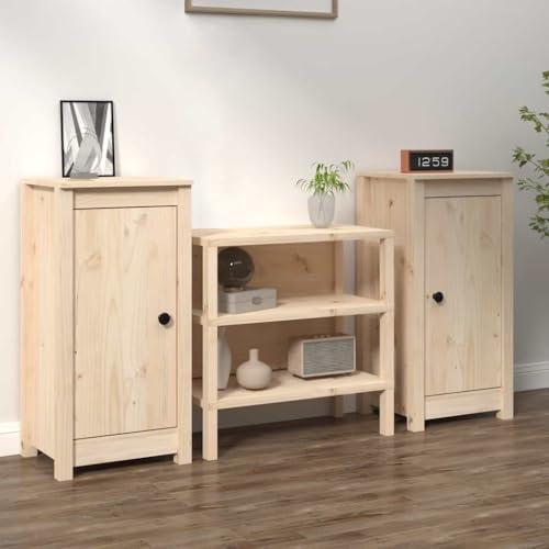YITHOPI Sideboards 2 STK. Aufbewahrungsmöbel für Schlafzimmer Wohnzimmer 39x35x80 cm Massivholz Kiefer von YITHOPI