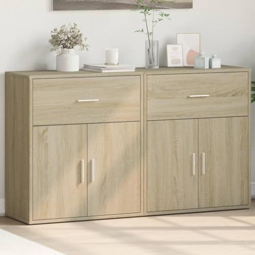 YITHOPI Sideboards 2 STK. Sonoma-Eiche Aufbewahrungsmöbel für Wohnzimmer Schlafzimmer 60x31x70 cm Holzwerkstoff YITHOPI Sideboards 2 STK. Sonoma-Eiche Aufbewahrungsmöbel für Wohnzimmer Schlafzimmer 60x31x70 cm Holzwerkstoff von YITHOPI